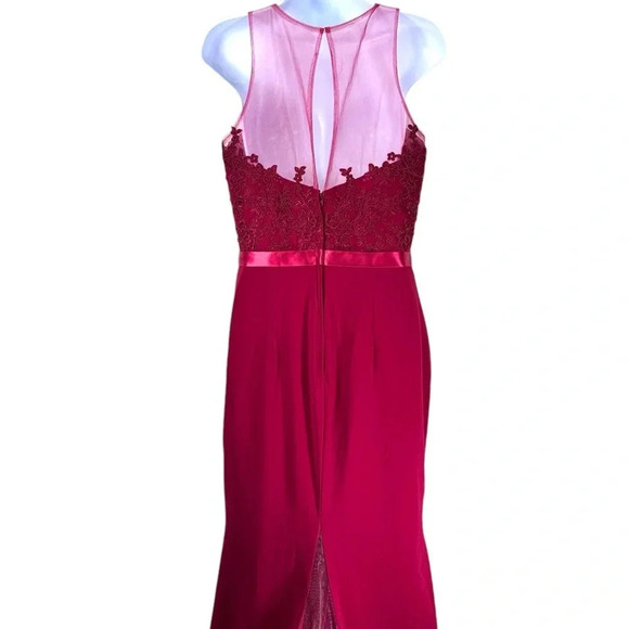 NWT Ashley and Justin Burgundy Bridesmaids Dress Size 10 Surprize Back - Picture 6 of 15